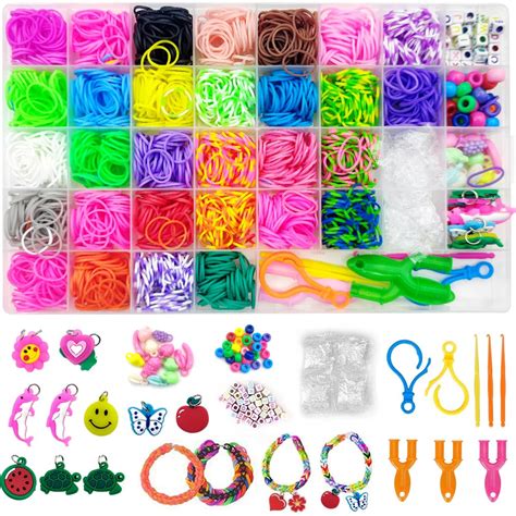 PATPAT® 2500Pcs+ Loom Bands Kit for Kids Girls Rainbow Looms Rubber ...