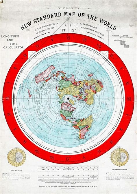 ArtCantHurtU Unframed 1892 Flat Earth Map of the World - India | Ubuy