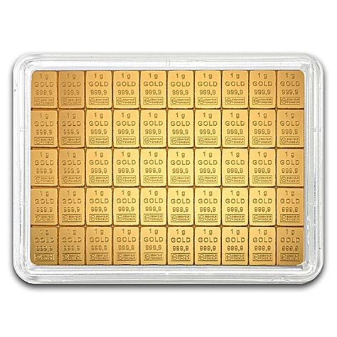 Buy 50 x 1 Gram Heimerle & Meule CombiBar Gold Bullion Bar