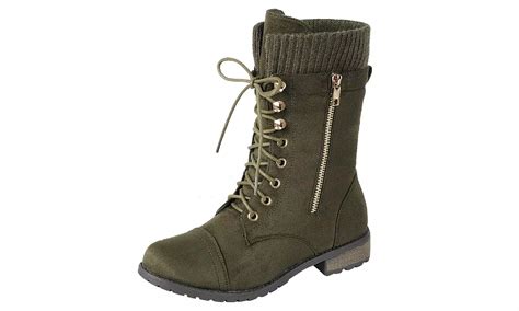 on Mata Women's Knit Combat Boots | Groupon Goods