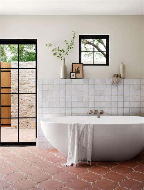 Terracotta Tiles Bathroom MODERN MEDITERRANEAN BATHROOM IDEAS