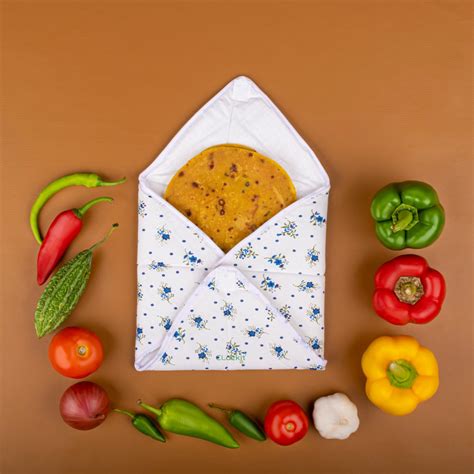 Clazkit Set of 4 Roti Chapati Cover 100% Cotton Traditional Roti Rumals ...