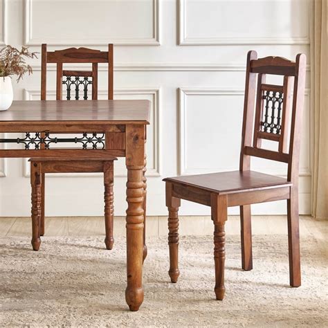 Buy Kian NXT Sheesham Wood 4-Seater Dining Set with Chairs - Brown from ...