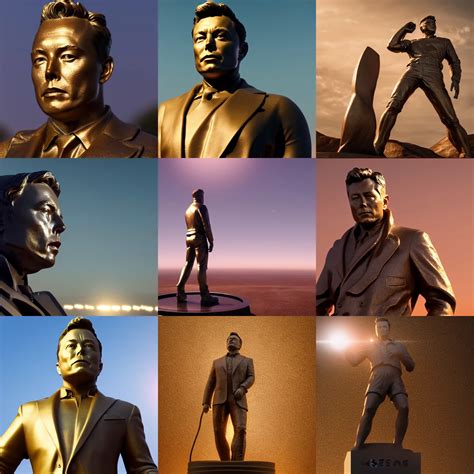 bronze statue of Elon Musk, movie still, cinematic | Stable Diffusion ...