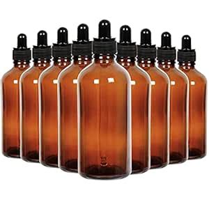 Youngever 16 Pack 4 Ounce Amber Glass Dropper Bottles for Essential Oil ...
