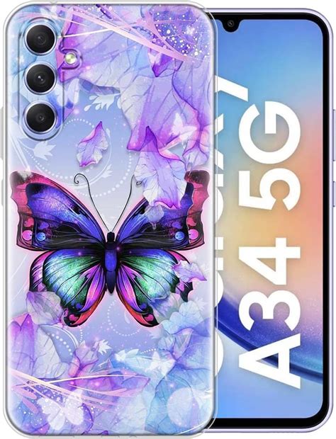 KC Back Cover for Samsung Galaxy A34 5G, Round Flower Mirror ...