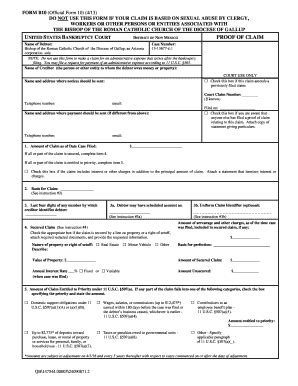 Fillable Online voiceofthesouthwest Proof of Claim Against bAZb Entity ...