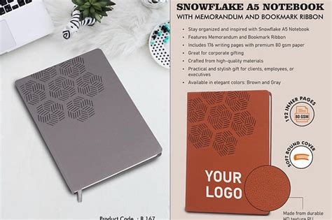 Snowflake A5 Notebook with Memorandum and Bookmark Ribbon | HD texture ...