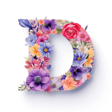 Premium AI Image | letter D in paper cut style with generic logo floral design