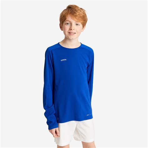 Kids' Long-Sleeved Football Shirt Viralto Club - Blue KIPSTA | Decathlon