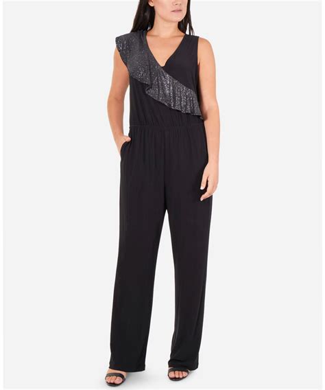 NY Collection Petites Size PL Black Jumpsuit | Canerra