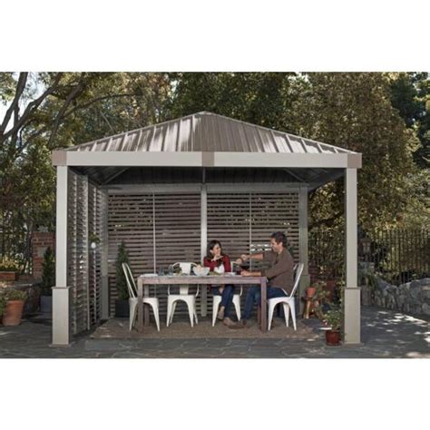 Buy NANDA 12 ft. x 12 ft. Louver Wall Gazebo Online at Lowest Price in ...