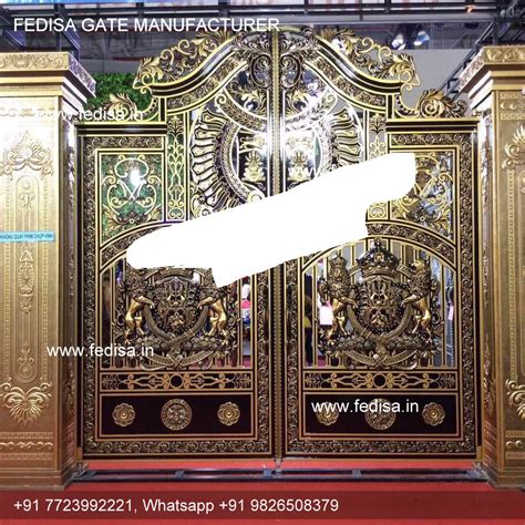 Compound Gate Steel Wood Gate Design Ss Fancy Gate Gate With Wall Design