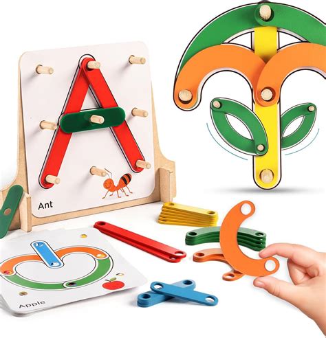 FIRSTCRY INTELLISKILLS Premium 50 Pieces Wooden Letter & Object Maker ...