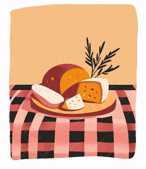 Vector d'illustration de fromage de dessin animé sur planche de bois ...