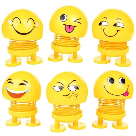 Fitmall Emoticon Figure Smiling Face Spring Doll (6 Piece Multi Choice ...