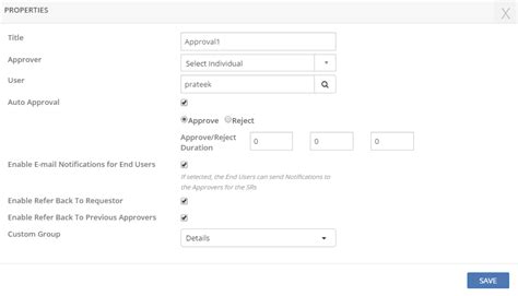 Configuring Graphical Workflow for Service Request Approval