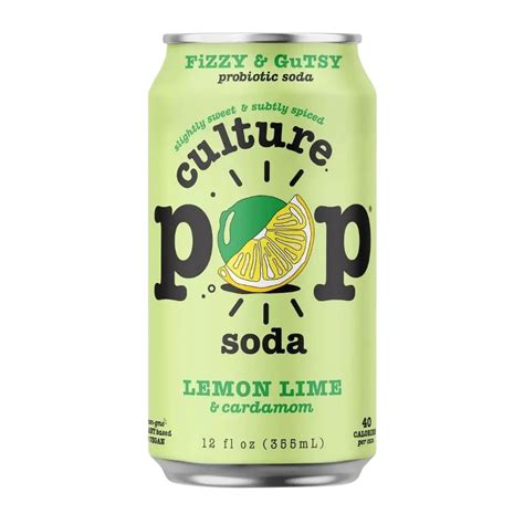 Culture Pop Lemon Lime & Cardamom 12 Cans X 355 ml 12 fl oz - Echo ...