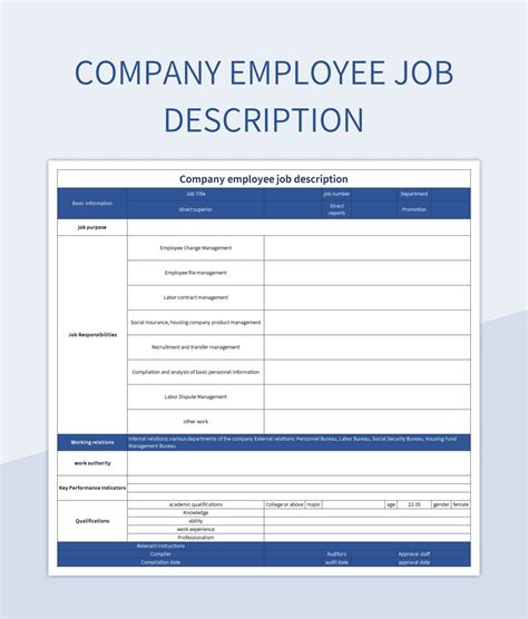 Free Job Functions Templates For Google Sheets And Microsoft Excel ...