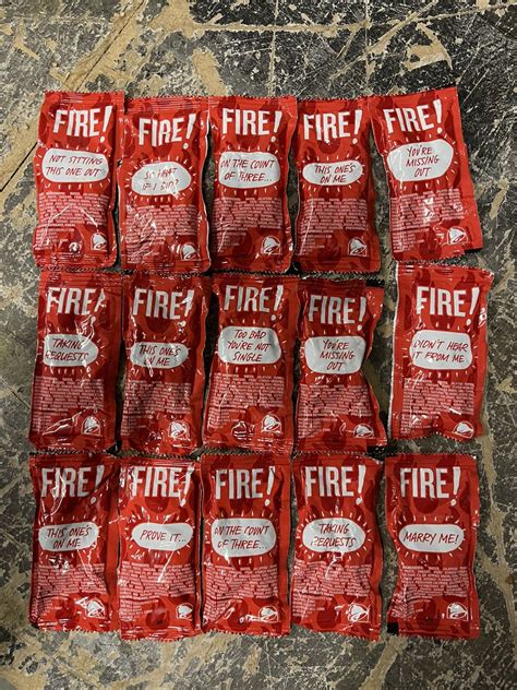 Taco Bell Sauce Packet Sayings List