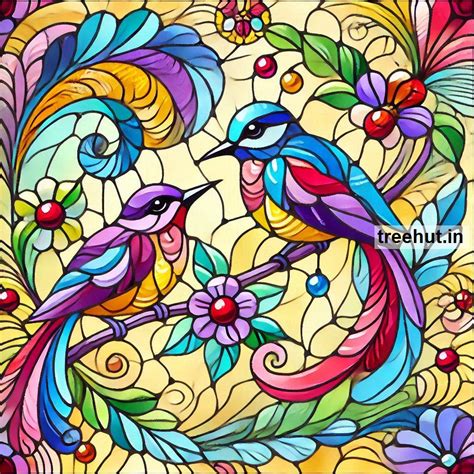 Bird Stain Glass Painting Ideas