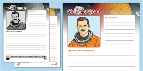 Chris Hadfield Biography Writing Template