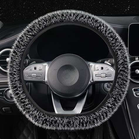 Steering Wheel Cover,Anti-Slip Fuzzy Steering Wheel Cover Offers A Plush Velvet-Like Touch ...