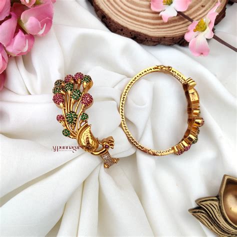 Peacock Openable Bracelet – AJ Punnagai