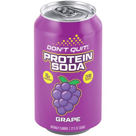 DON'T QUIT Protein Soda Grape, 15g Protein 12oz - Walmart.com