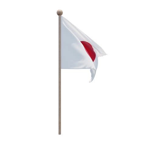 Free japón 3d ilustración bandera en el poste. asta de bandera de madera 11234620 PNG with ...