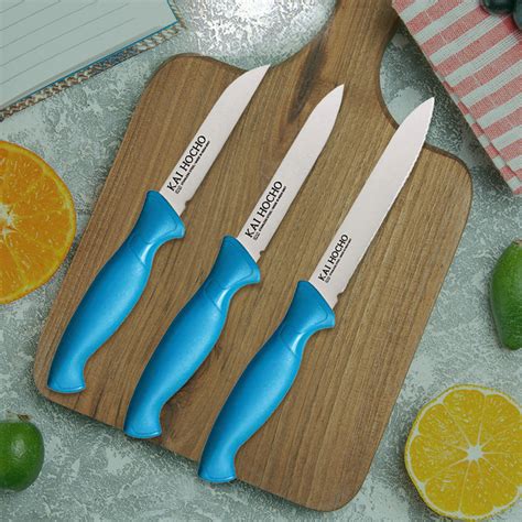 Kai Stainless Steel Kitchen Knife Set, 3-Piece, Blue – KAI INDIA ONLINE