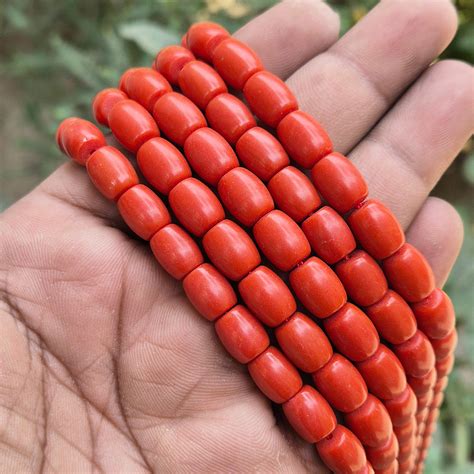 1 STRING/LINE PACK' 8x10 MM BARREL SHAPE SMOOTH GENUINE AUTHENTIC BAMB ...