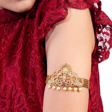 Heavily Embellished Brass Armlet – VOYLLA