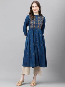 ANANDITA Women Embroidered Flared Kurta - Buy ANANDITA Women ...