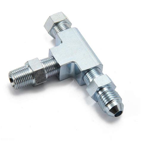 Adapter Tee Fitting 3 Way 1/8" NPT to 4AN w/Plug Block Oil Feed ...