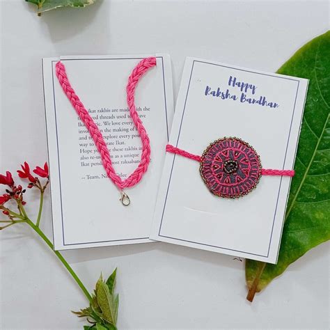 Dual Avtar Embroidered Rakhi- Grey & Pink | Reusable Rakhi | Rakhi by ...