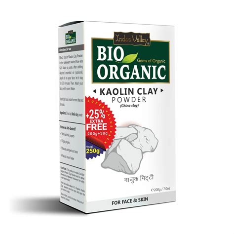 INDUS VALLEY Bio Organic Kaolin Powder | China clay For Skin Face Mask ...