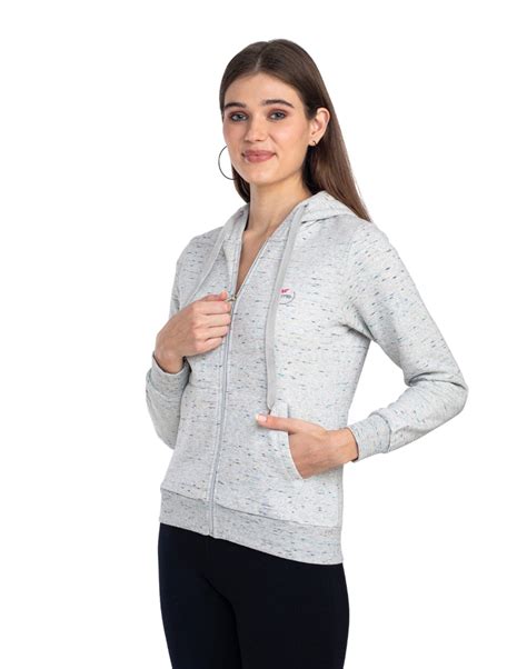 Moda Elementi Women’s Grey Melange Hooded Sweatshirt – MODA ELEMENTI AXMANN