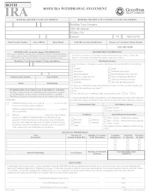 Fillable Online Roth IRA Withdrawal Form Fax Email Print - pdfFiller