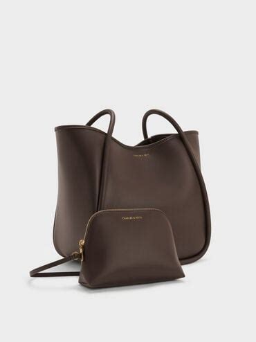 Lyla Tubular Slouchy Tote Bag - Espresso Brown - CHARLES & KEITH IN