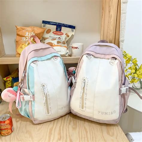 Japanese Style Backpack With Plush Keychain – PawPrints Absolute Kawaii ...