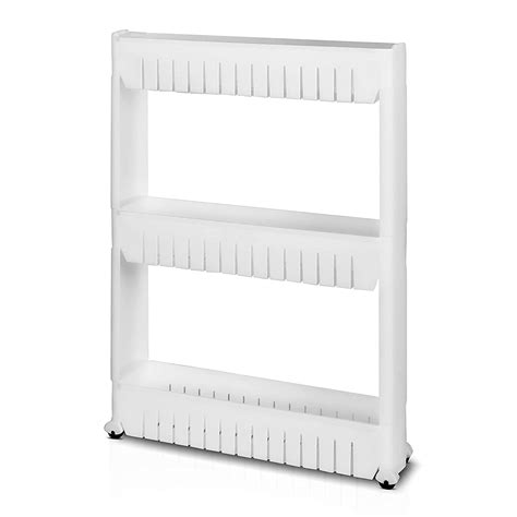 eloska world 3 Layer Multipurpose Slim Storage Rack Shelf with Wheels ...