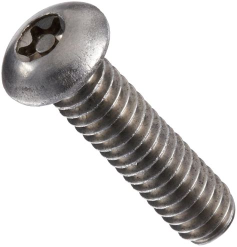 Stainless Steel Machine Screw, Plain Finish, Button Head, Pin In Star ...