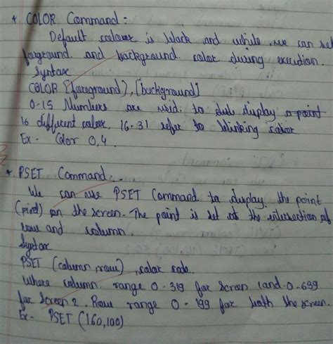 differentiate between color command and pset command in qbasic on the ...