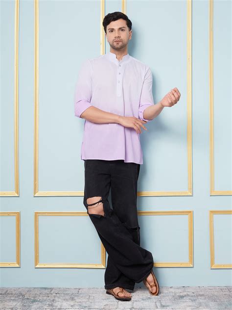 Ombre Dyed Pure Cotton Short Kurta – See Designs