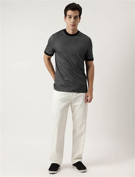 Buy Cotton Self Design T-Shirt at Marks & Spencer