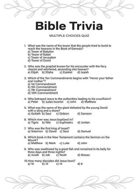 Bible Games Fun - 10 Free PDF Printables | Printablee | Bible questions ...