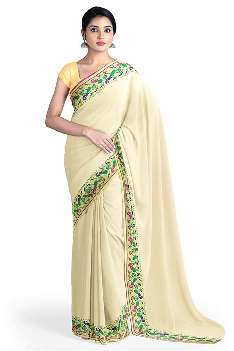Buy Rameshwaram Fabrics Women's Plain Silk Saree with Running Blouse ...