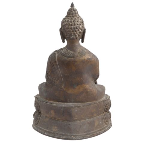 Handmade Brown Brass Buddha Statue In Bhumisparsha Mudra