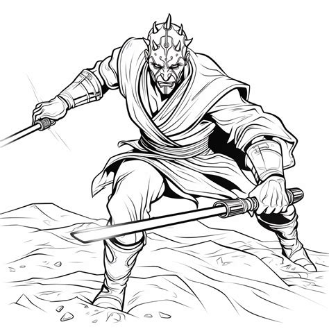 Star Wars Coloring Pages Darth Maul